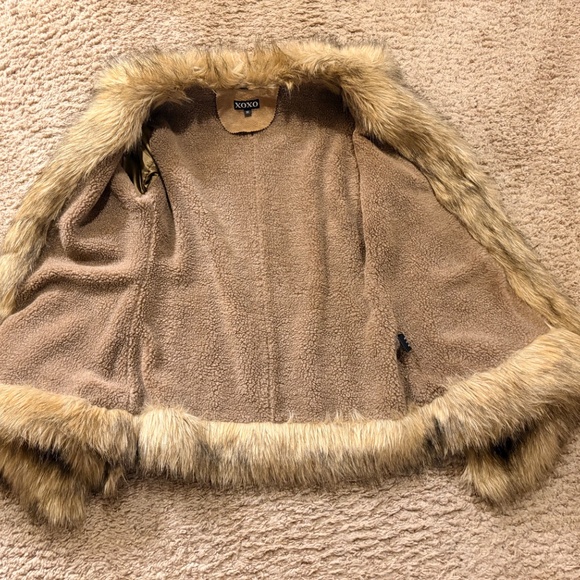 XOXO Genuine Leather Swede Faux Fur Coat Women's M - Picture 9 of 14